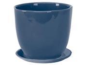 Deroma 5700383AF 5.32 D x 4.33 H in . Caspo Planter With Saucer Small Teal Pack Of 12