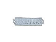 Handcrafted Model Ships k 0164C w 6 in. Cast Iron Skipper Sign Whitewashed