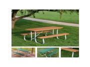 Jayhawk PB 6GREGFPICADA Galvanized ADA Picnic Table Green 6 ft.