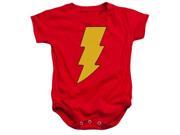 Trevco Dc Shazam Logo Infant Snapsuit Red Small 6 Mos