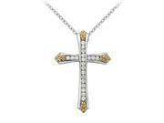 Fine Jewelry Vault UBNPD31945AGCZ April Birthstone Cubic Zirconia Cross Pendant in Sterling Silver 0.25 CT TGW