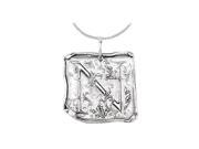 Fine Jewelry Vault UBPDS85638AGN Vintage N Initial Pendant in Sterling Silver 925 Rhodium Plating