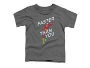 Trevco Dc Faster Than You Short Sleeve Toddler Tee Charcoal Large 4T