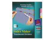 Avery Dennison 11433 Index Maker Print Apply Clear Label Plastic Dividers 8 Tab