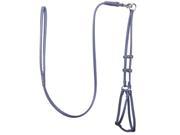 Dogline L2900 9 48 L x 0.25 W in. Round Leather Step In Harness with Leash Purple