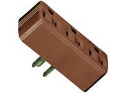Cooper Wiring 4889911 3 Outlet 2 Wire Ground Adapter Brown