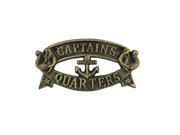 Handcrafted Model Ships K 49005 gold 9 in. Cast Iron Captains Quarters Sign Antique Gold