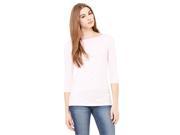 Bella 6515 Womens Jersey 1 By 2 Sleeve Boatneck Tee Soft Pink Large