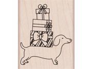 Hero Arts HA G6108 Mounted Rubber Stamp 3.75 x 1.25 in. Holiday Dachshund