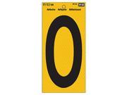 Hy Ko Products RV 75 0 5 in. Black Yellow Reflective Background Number 0