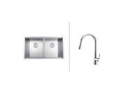 Ruvati RVC2382 Stainless Steel Kitchen Sink and Chrome Faucet Set