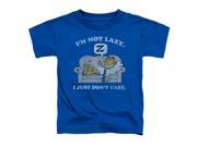 Trevco Garfield Not Lazy Short Sleeve Toddler Tee Royal Large 4T