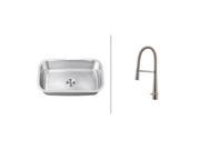 Ruvati RVC2494 Stainless Steel Kitchen Sink and Stainless Steel Faucet Set