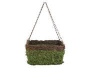 Panacea 83556 13 in. Green Natural Moss Wicker Hanging Basket
