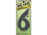 Hy Ko Products DC 4 6 4 in. Black Aluminium Number 6