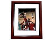 8 x 10 in. Moses Malone Autographed Philadelphia 76Ers Photo Mahogany Custom Frame