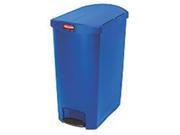 Rubbermaid Commercial 1883598 24 gal. Slim Jim Resin Step On Container End Step Style Blue