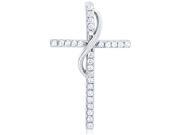 Doma Jewellery SSPRZ109 Sterling Silver Cross Pendant With Micro Set CZ 1.4 g.