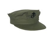 Fox Outdoor 74 105 S GI Type Marine Cap With Emblem Olive Drab Small