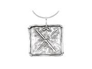 Fine Jewelry Vault UBPDS85638AGX Vintage Letter X Initial Pendant in 925 Sterling Silver Rhodium Plating