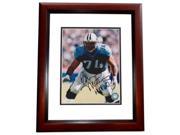 8 x 10 in. Bruce Matthews Autographed Tennessee Titans Photo Hall of Fame 2007 Inscription Mahogany Custom Frame