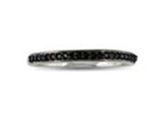 SuperJeweler H050501w BLK 10W z8 0.1 Ct Micro Pave Womens Black Diamond Wedding Band In 10K White Gold Size 8