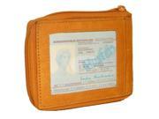 Leather In Chicago LICW108 TAN Mens Zippered Wallet with Outside Window ID Tan