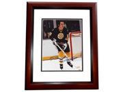 8 x 10 in. Brad Park Autographed Boston Bruins Photo Hall of Famer Mahogany Custom Frame