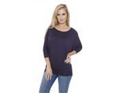White Mark Universal 124 Navy XL Womens Banded Dolman Top Extra Large