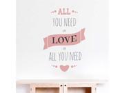 Adzif VAL035AJV5 Love Is All You Need Wall Decal Color Print