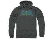 Trevco Batman Sketch Logo Adult Pull Over Hoodie Charcoal Small