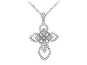 Fine Jewelry Vault UBNPD32364AGCZ April Birthstone Cubic Zirconia Cross Pendant in 925 Sterling Silver