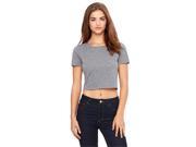Bella 6681 Womens Poly Cotton Crop Tee Deep Heather Extra Small Small