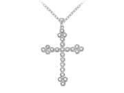 Fine Jewelry Vault UBNPD31504AGCZ April Birthstone Cubic Zirconia Cross Pendant in 925 Sterling Silver