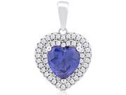 Doma Jewellery SSPHZ169B Sterling Silver Heart Pendant With Micro Set CZ