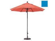 March Products EFFO908 5401 9 ft. Complete Fiberglass Pulley Open Market Umbrella Black and Sunbrella Pacific Blue