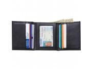 BNFUSA LULW23B Mens Tri Fold Wallet with Transparent Drivers License Window