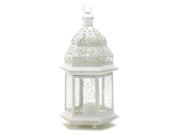 Zingz Thingz 57070948 Large White Moroccan Candle Lantern