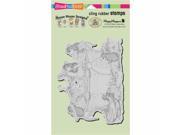 Stampendous HMCR46 House Mouse Cling Stamp 7.75 x 4.5 in. Kitty Cleaning