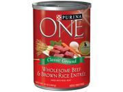 Purina 12595 One Beef Brown Rice Ground Canned Dog Food 13 oz.