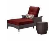 Hanover GRAMERCY2PC RED Gramercy 2 Piece Chaise Lounge Set Red