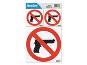 U. S. Stamp Sign 6096 Self Stick No Guns Decal Red White