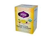 Yogi 712554 Yogi Throat Comfort Herbal Tea Caffeine Free Honey Lemon 16 Tea Bags Case of 6