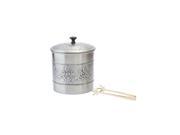 Old Dutch 416 7 Dia x 9 H Ant EmbVictoria Ice Bucket with Brass tongs 3 Qt.