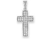 Doma Jewellery SSPRZ102 Sterling Silver Cross Pendant With CZ 36 mm.