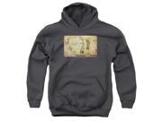Trevco The Hobbit Middle Earth Map Youth Pull Over Hoodie Charcoal Medium
