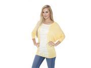 White Mark Universal 124L Yellow XL Womens Banded Dolman Tie Dye Top Extra Large