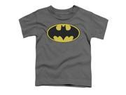 Trevco Batman Classic Bat Logo Short Sleeve Toddler Tee Charcoal Medium 3T