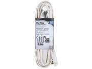 Powerzone OR930610 10 in. Extension Cord Flat Plug White