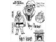 Stampers Anonymous BWC014 Brett Weldele Cling Stamps 7 x 8.5 in. Zombie Santa